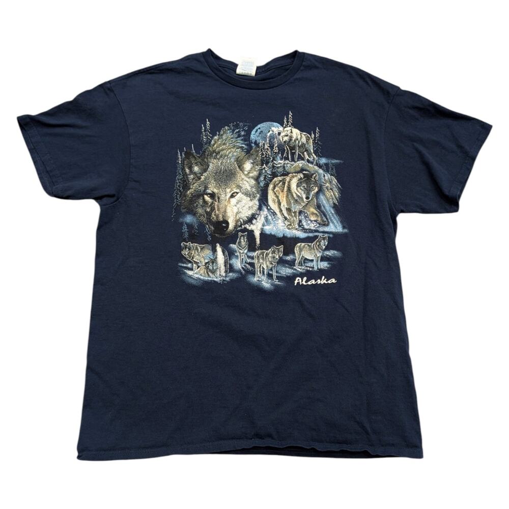 Y2K Alaska Wolves Graphic T shirt